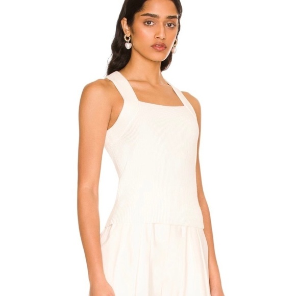 NEW 525 America Ottoman Tank Top Racerback Sleeveless Square Neck Rib Knit M - Picture 1 of 10